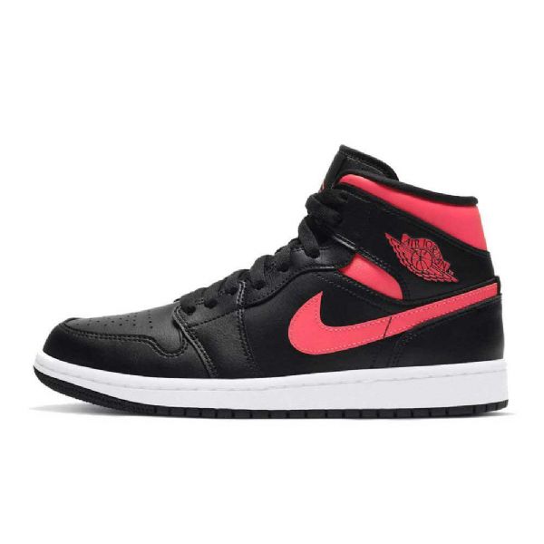 Nike Air Jordan 1 Mid Tops Sirene Sko Til Mænd Sort Rød