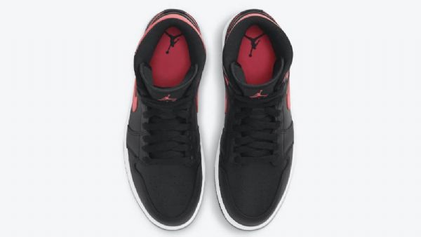 Nike Air Jordan 1 Mid Tops Sirene Sko Til Mænd Sort Rød