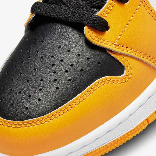 Nike Air Jordan 1 Mid Tops Sko Til Børn Gul Hvid Sort