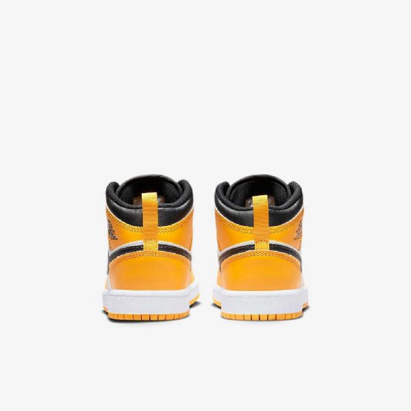Nike Air Jordan 1 Mid Tops Sko Til Børn Gul Hvid Sort
