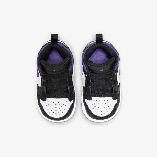 Nike Air Jordan 1 Mid Tops Sko Til Børn Gul Sort