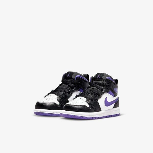 Nike Air Jordan 1 Mid Tops Sko Til Børn Gul Sort