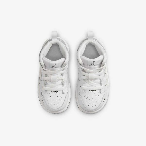 Nike Air Jordan 1 Mid Tops Sko Til Børn Hvid Sort