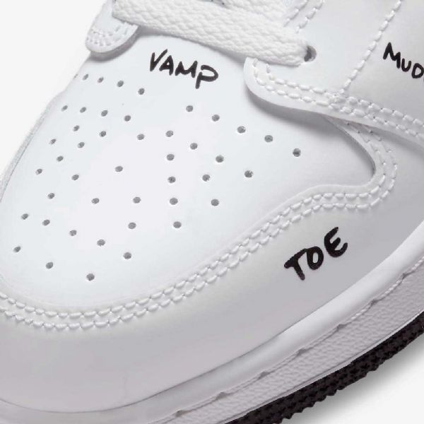 Nike Air Jordan 1 Mid Tops Sko Til Børn Hvid Sort