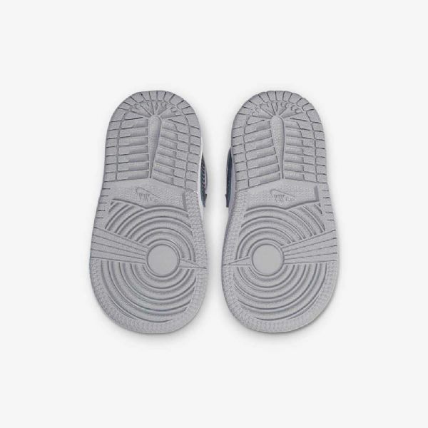Nike Air Jordan 1 Mid Tops Sko Til Børn Lysegrå Hvid