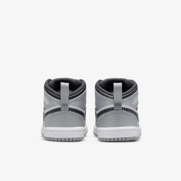 Nike Air Jordan 1 Mid Tops Sko Til Børn Lysegrå Hvid
