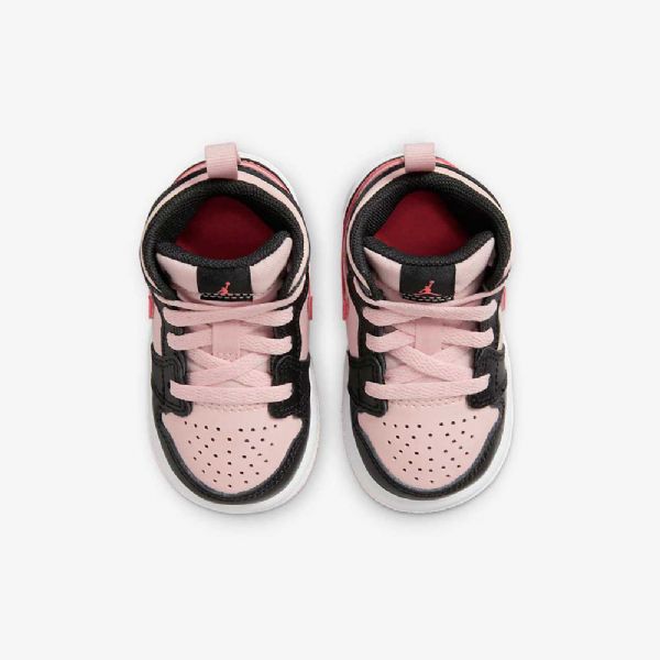 Nike Air Jordan 1 Mid Tops Sko Til Børn Lyserød Sort