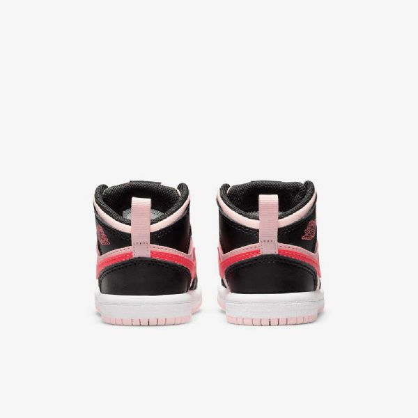 Nike Air Jordan 1 Mid Tops Sko Til Børn Lyserød Sort
