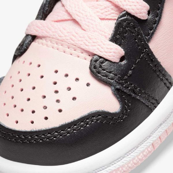 Nike Air Jordan 1 Mid Tops Sko Til Børn Lyserød Sort