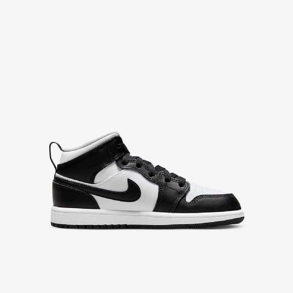 Nike Air Jordan 1 Mid Tops Sko Til Børn Sort Rød Mørk