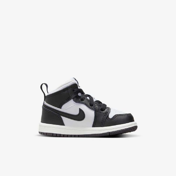 Nike Air Jordan 1 Mid Tops Sko Til Børn Sort Rød Mørk