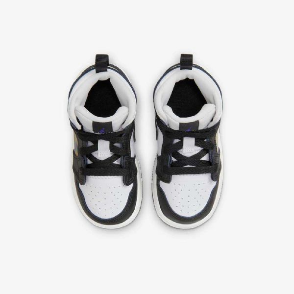 Nike Air Jordan 1 Mid Tops Sko Til Børn Sort Rød Mørk