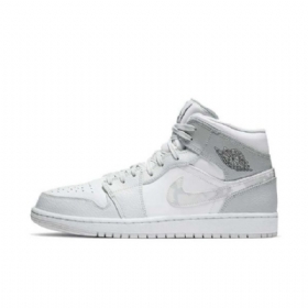 Nike Air Jordan 1 Mid Tops Sko Til Damer Grå Camouflage