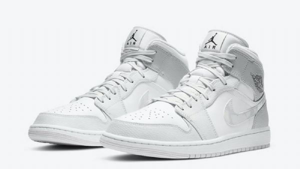 Nike Air Jordan 1 Mid Tops Sko Til Damer Grå Camouflage