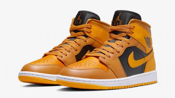 Nike Air Jordan 1 Mid Tops Sko Til Damer Gul Guld