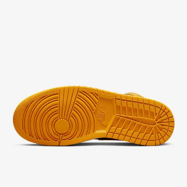 Nike Air Jordan 1 Mid Tops Sko Til Damer Gul Sort