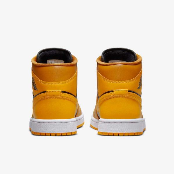 Nike Air Jordan 1 Mid Tops Sko Til Damer Gul Sort