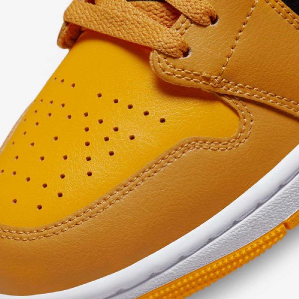 Nike Air Jordan 1 Mid Tops Sko Til Damer Gul Sort