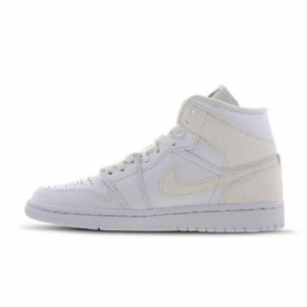 Nike Air Jordan Air 1 Mid Tops Sko Til Damer Hvid
