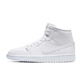 Nike Air Jordan 1 Mid Tops Sko Til Damer Hvid