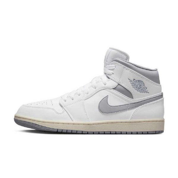 Nike Air Jordan 1 Mid Tops Sko Til Damer Hvid Grå
