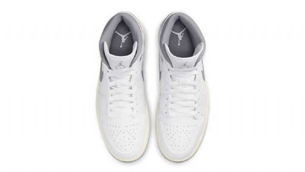 Nike Air Jordan 1 Mid Tops Sko Til Damer Hvid Grå