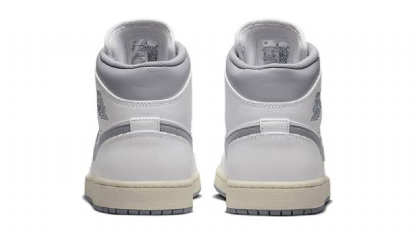 Nike Air Jordan 1 Mid Tops Sko Til Damer Hvid Grå