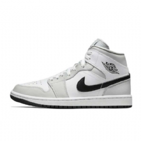 Nike Air Jordan 1 Mid Tops Sko Til Damer Lysegrå