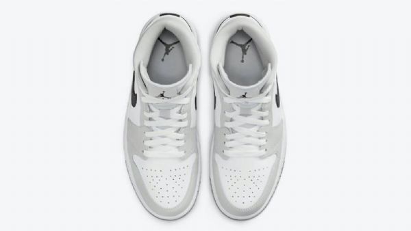 Nike Air Jordan 1 Mid Tops Sko Til Damer Lysegrå