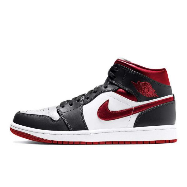Nike Air Jordan 1 Mid Tops Sko Til Damer Sort Rød