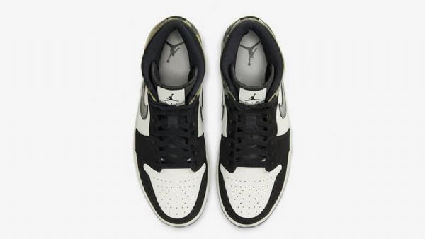 Nike Air Jordan 1 Mid Tops Sko Til Mænd Camouflage Grøn