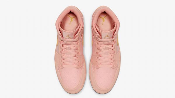 Nike Air Jordan 1 Mid Tops Sko Til Mænd Coral Guld
