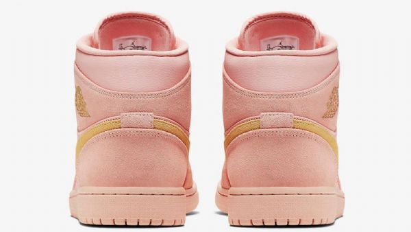 Nike Air Jordan 1 Mid Tops Sko Til Mænd Coral Guld