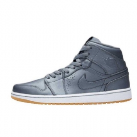 Nike Air Jordan 1 Mid Tops Sko Til Mænd Grå