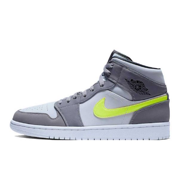 Nike Air Jordan 1 Mid Tops Sko Til Mænd Grå