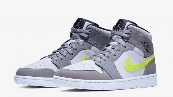 Nike Air Jordan 1 Mid Tops Sko Til Mænd Grå
