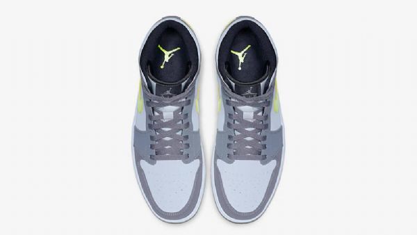 Nike Air Jordan 1 Mid Tops Sko Til Mænd Grå