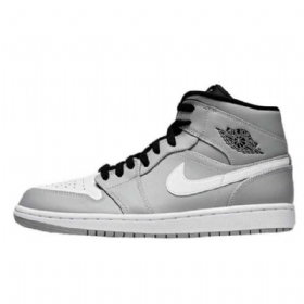 Nike Air Jordan 1 Mid Tops Sko Til Mænd Grå