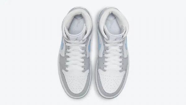 Nike Air Jordan 1 Mid Tops Sko Til Mænd Grå Blå