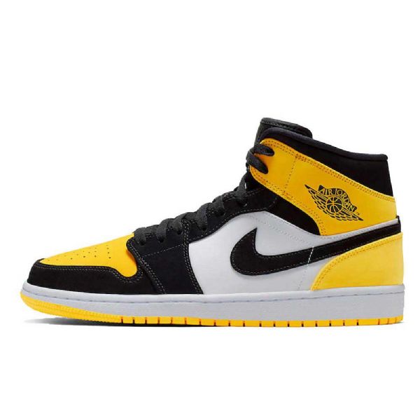 Nike Air Jordan 1 Mid Tops Sko Til Mænd Gul