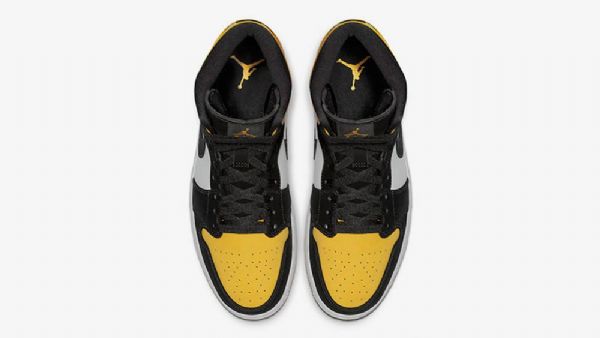 Nike Air Jordan 1 Mid Tops Sko Til Mænd Gul