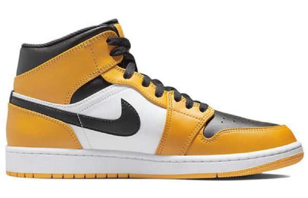 Nike Air Jordan 1 Mid Tops Sko Til Mænd Gul