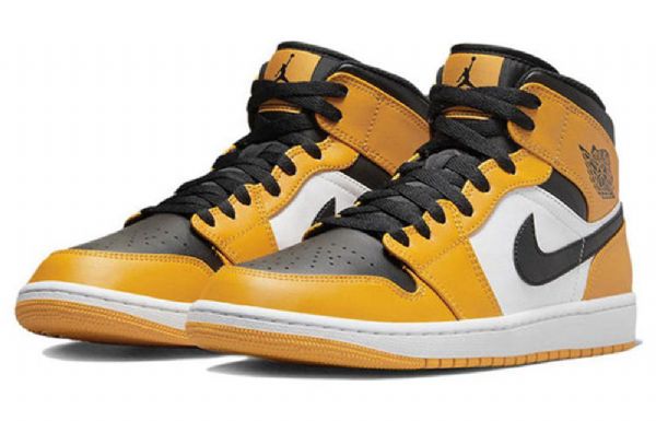 Nike Air Jordan 1 Mid Tops Sko Til Mænd Gul