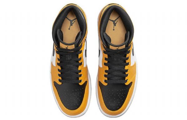 Nike Air Jordan 1 Mid Tops Sko Til Mænd Gul
