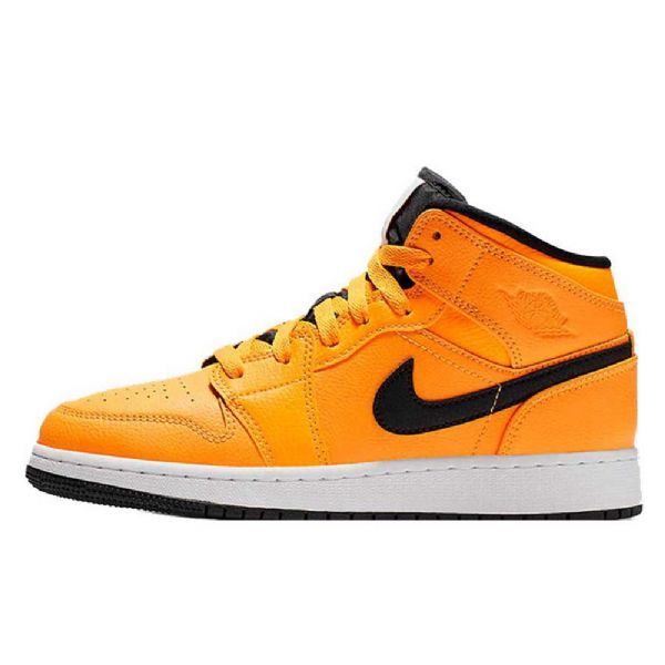 Nike Air Jordan 1 Mid Tops Sko Til Mænd Guld Sort