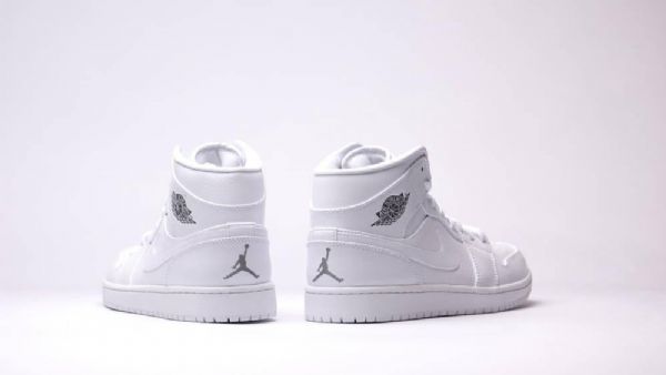 Nike Air Jordan 1 Mid Tops Sko Til Mænd Hvid