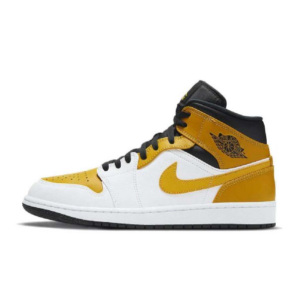 Nike Air Jordan 1 Mid Tops Sko Til Mænd Hvidguld