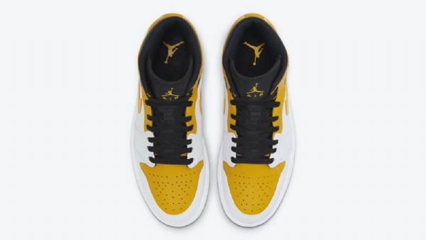 Nike Air Jordan 1 Mid Tops Sko Til Mænd Hvidguld