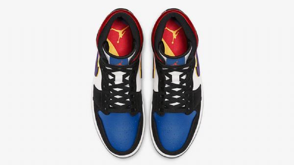 Nike Air Jordan 1 Mid Tops Sko Til Mænd Lilla Hvid Rød