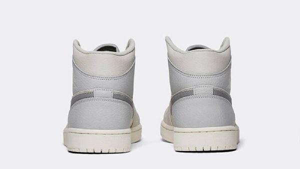 Nike Air Jordan 1 Mid Tops Sko Til Mænd Lysegrå